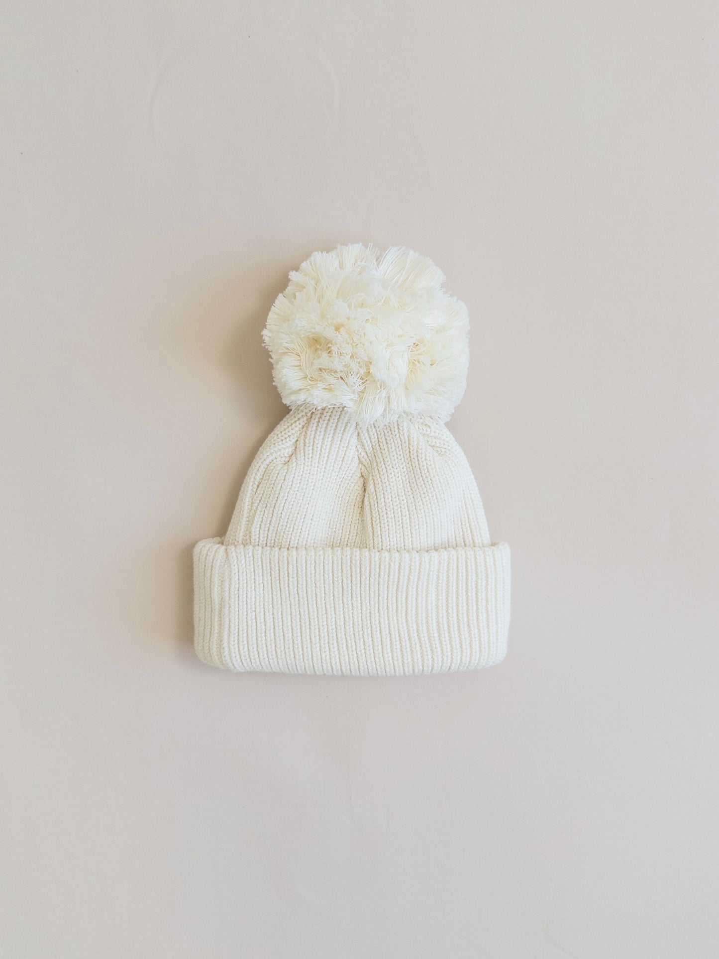 Knit Pom Hat - Bone