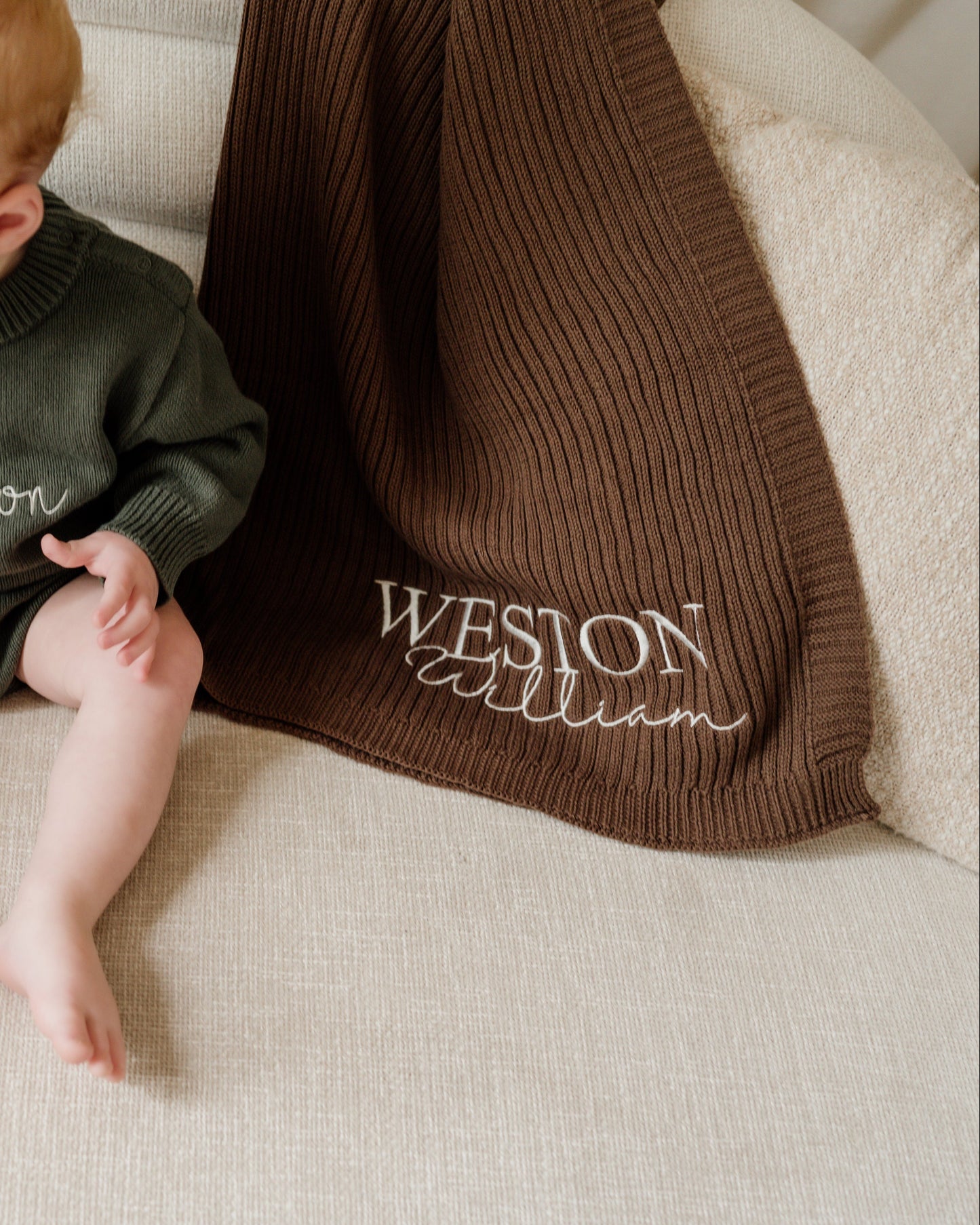 Ribbed Knit Blanket - Chocolate