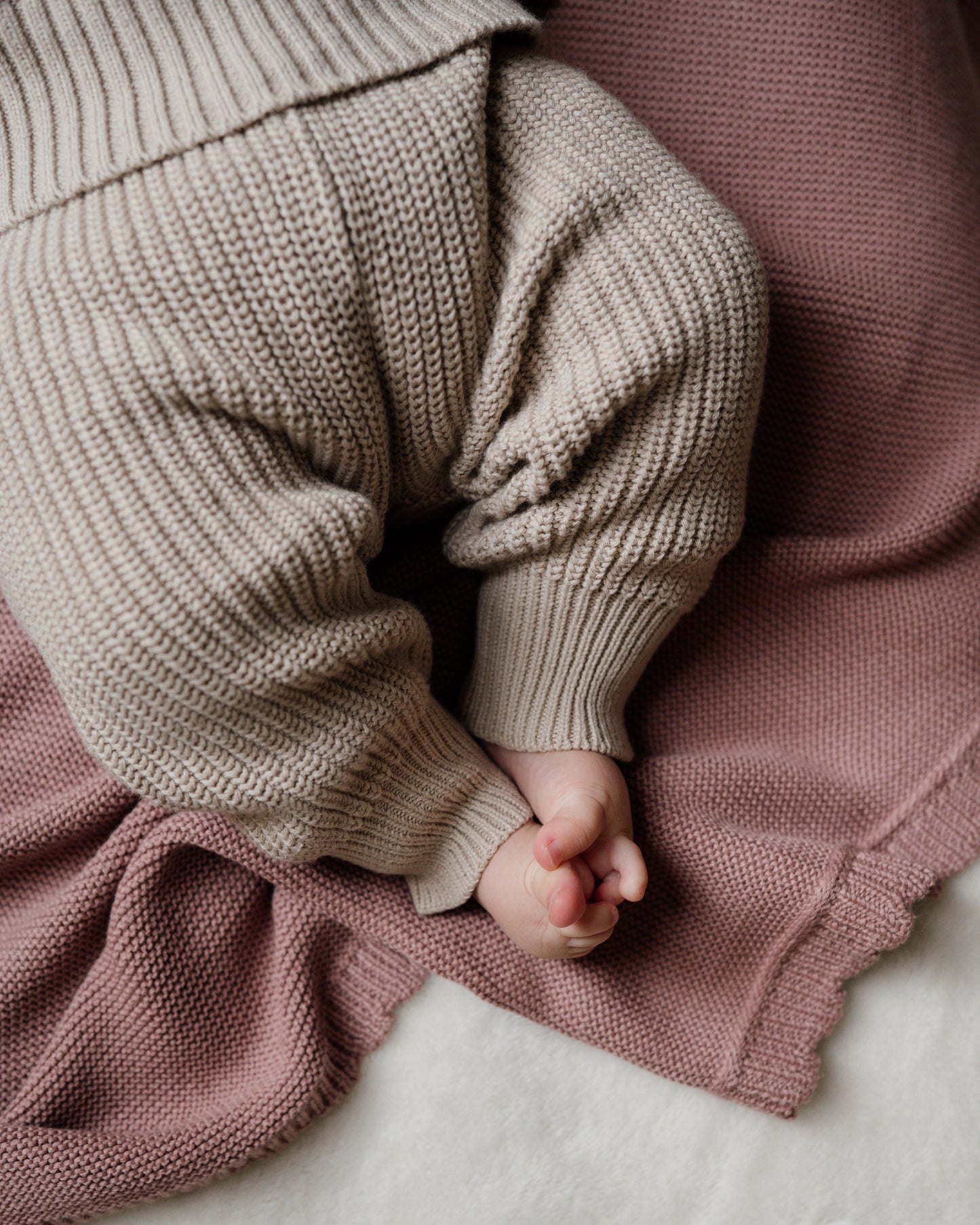 Chunky Knit Pants - Oat