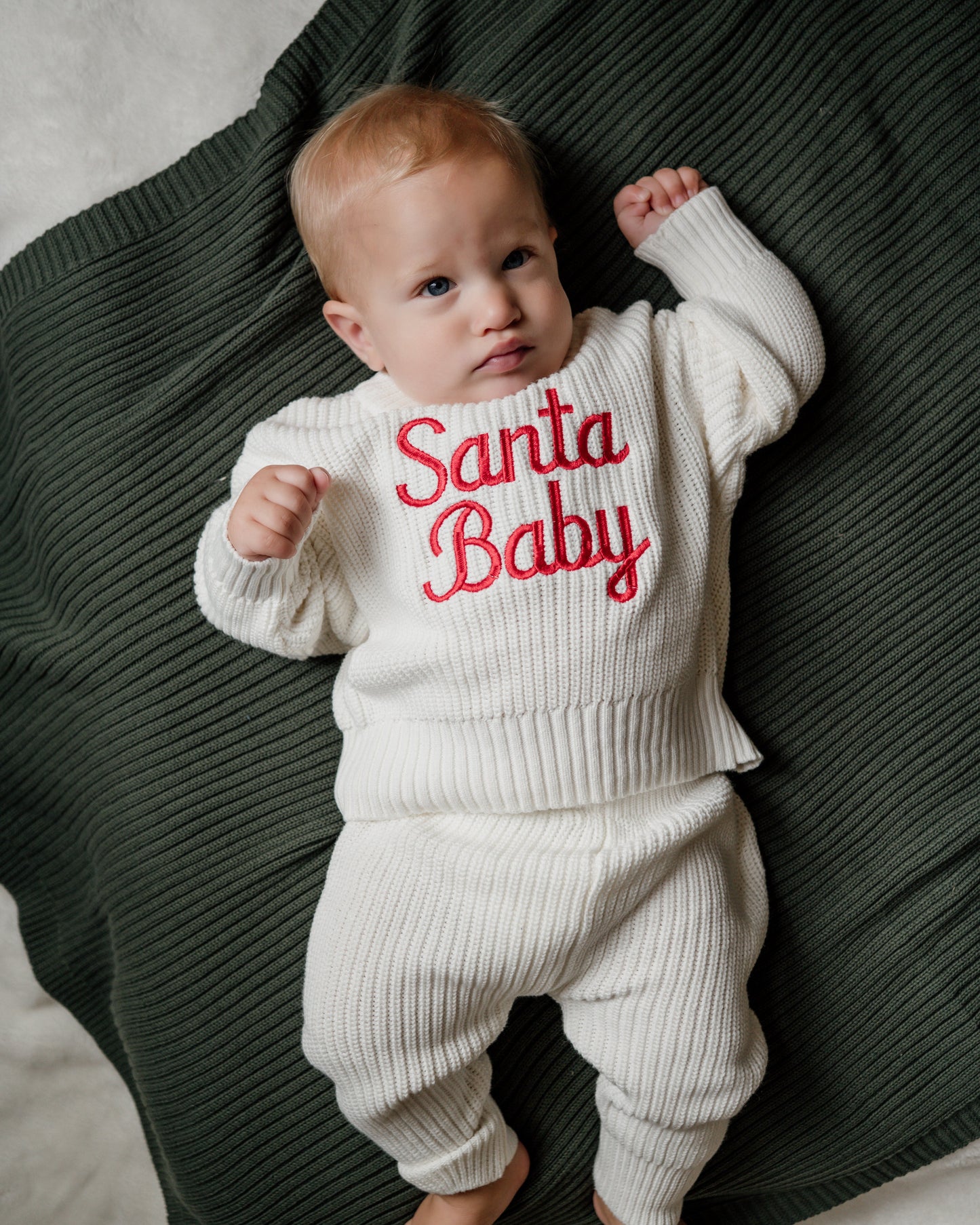Santa Baby Chunky Knit Sweater - Cloud