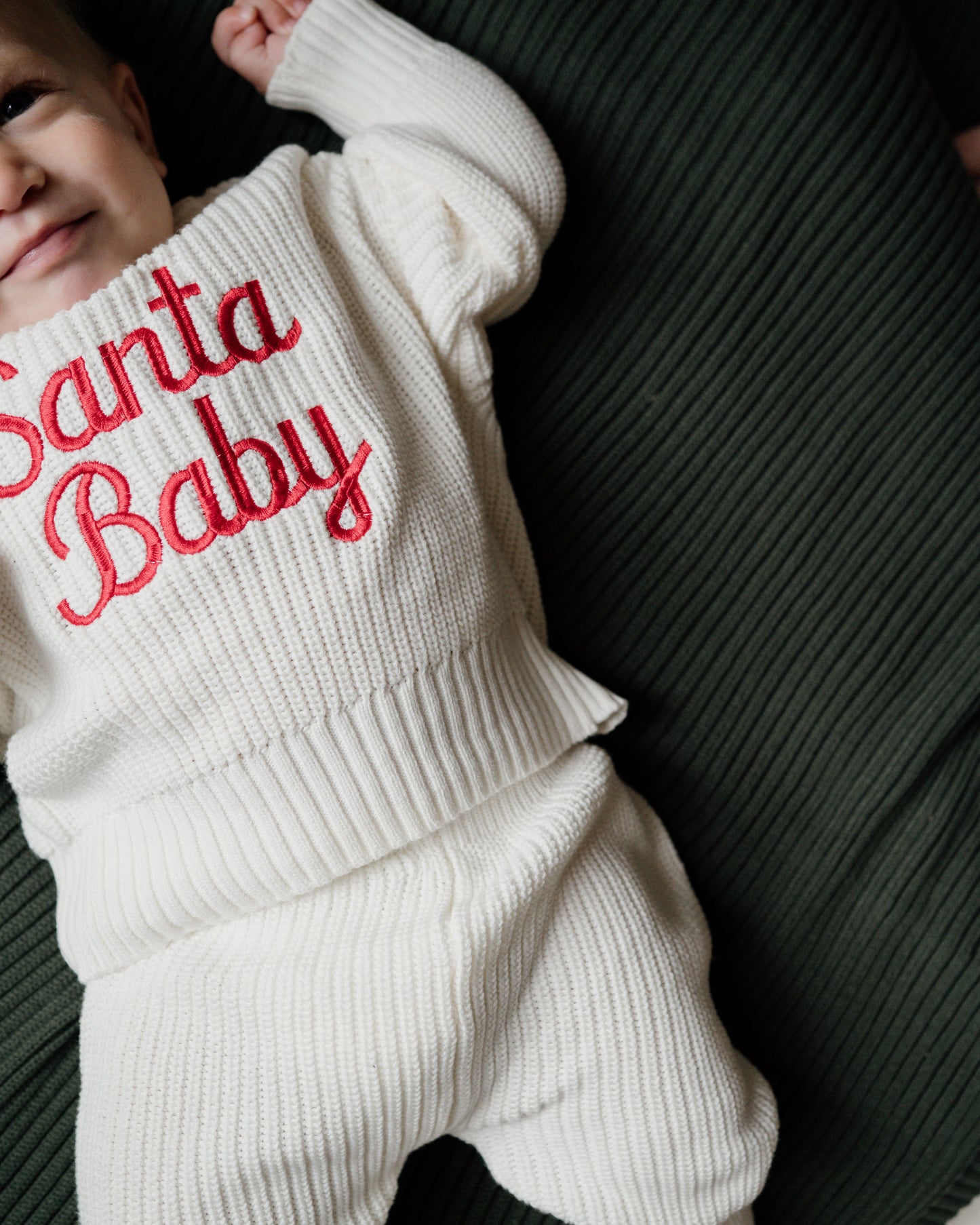 Santa Baby Chunky Knit Sweater - Cloud