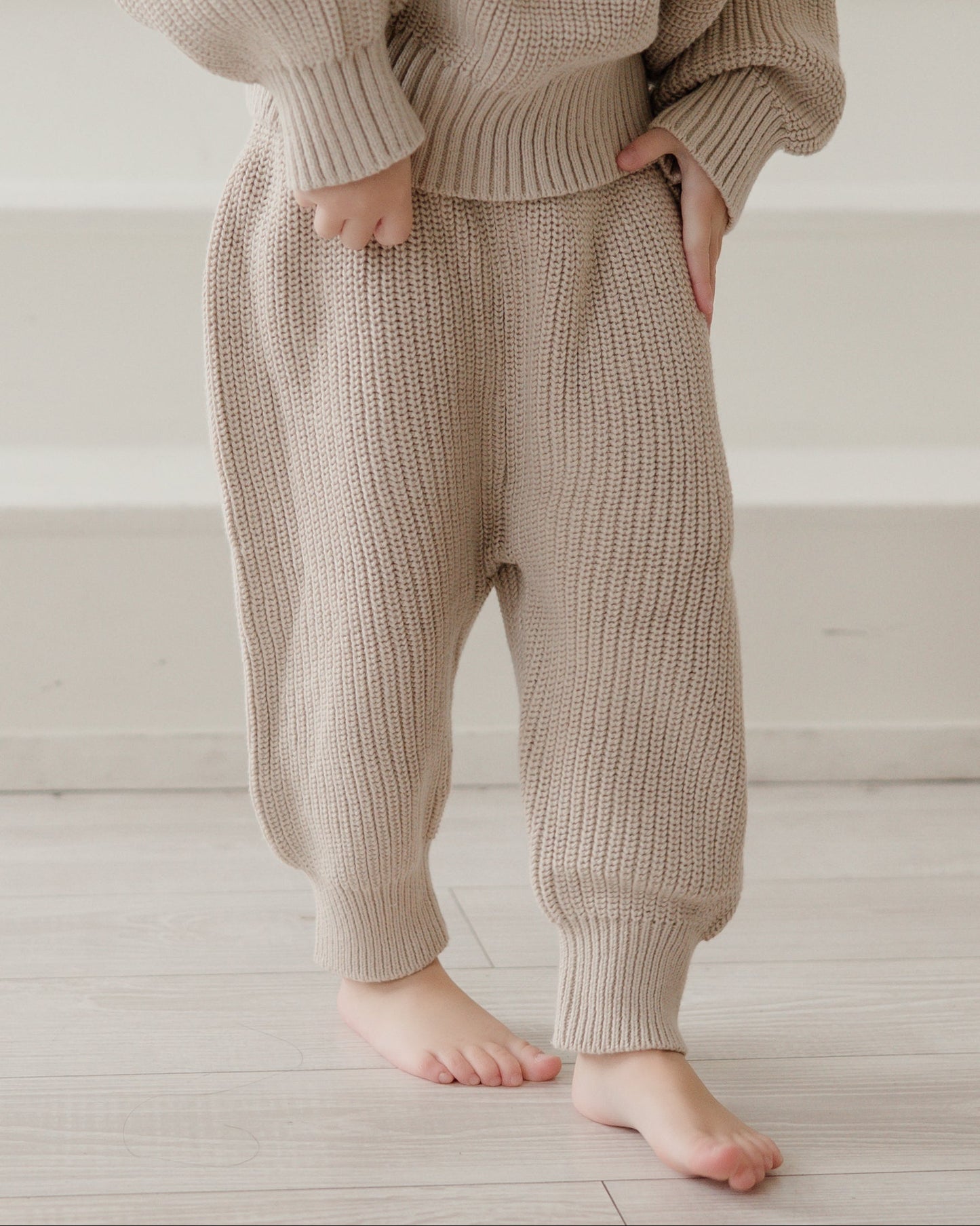 Chunky Knit Pants - Oat