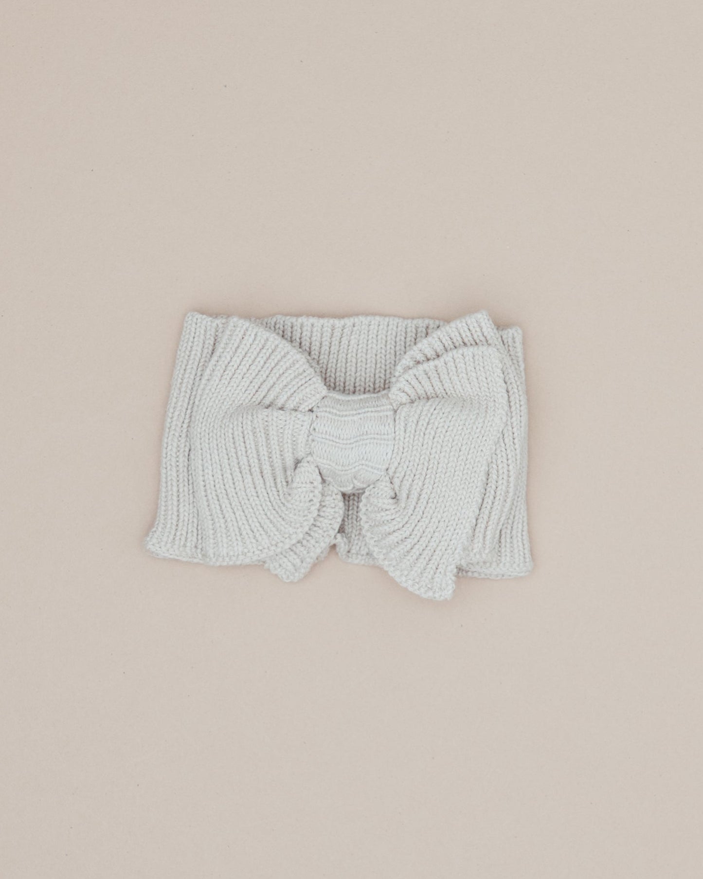 Ribbed Knit Bow Headband - Oat