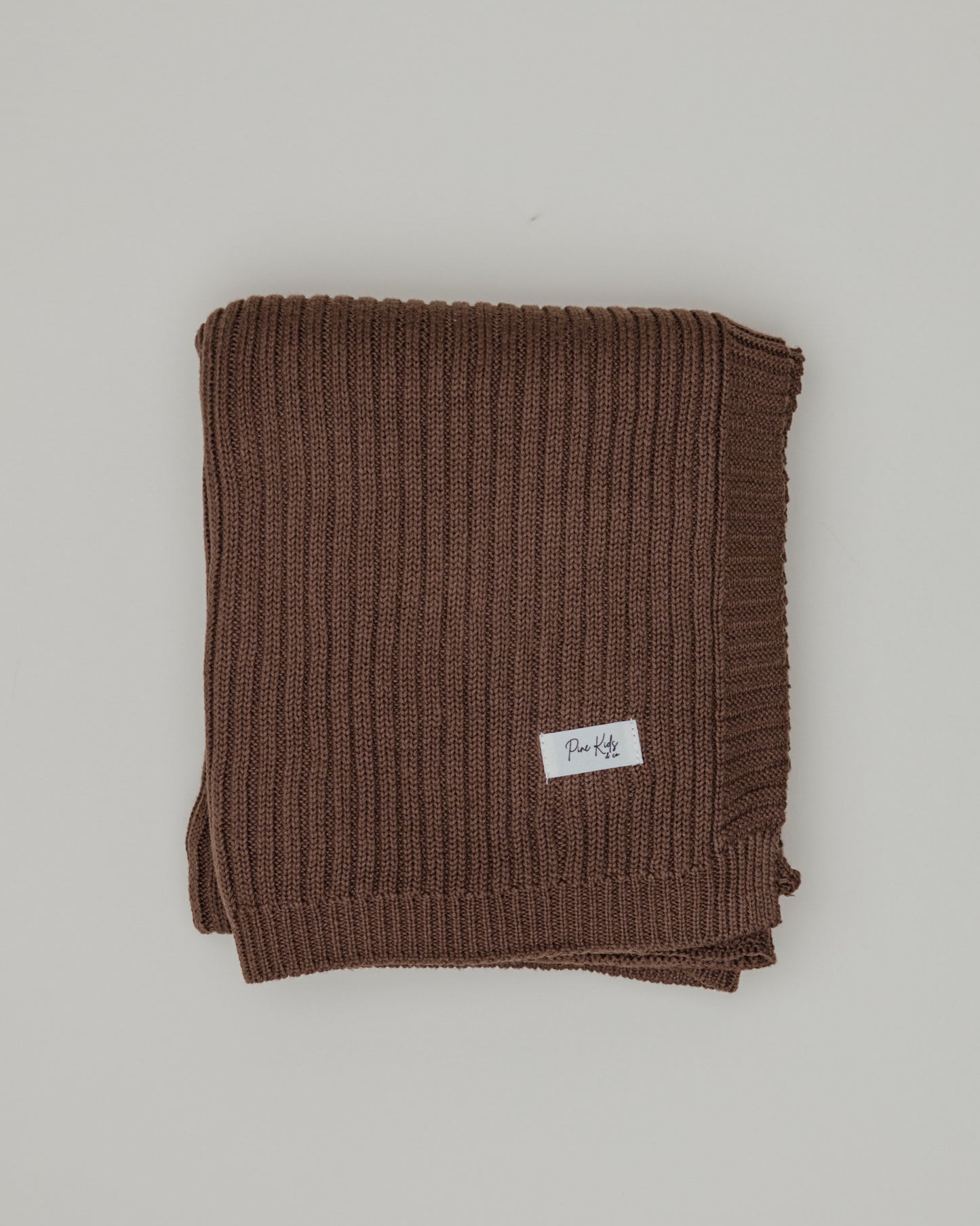 Ribbed Knit Blanket - Chocolate