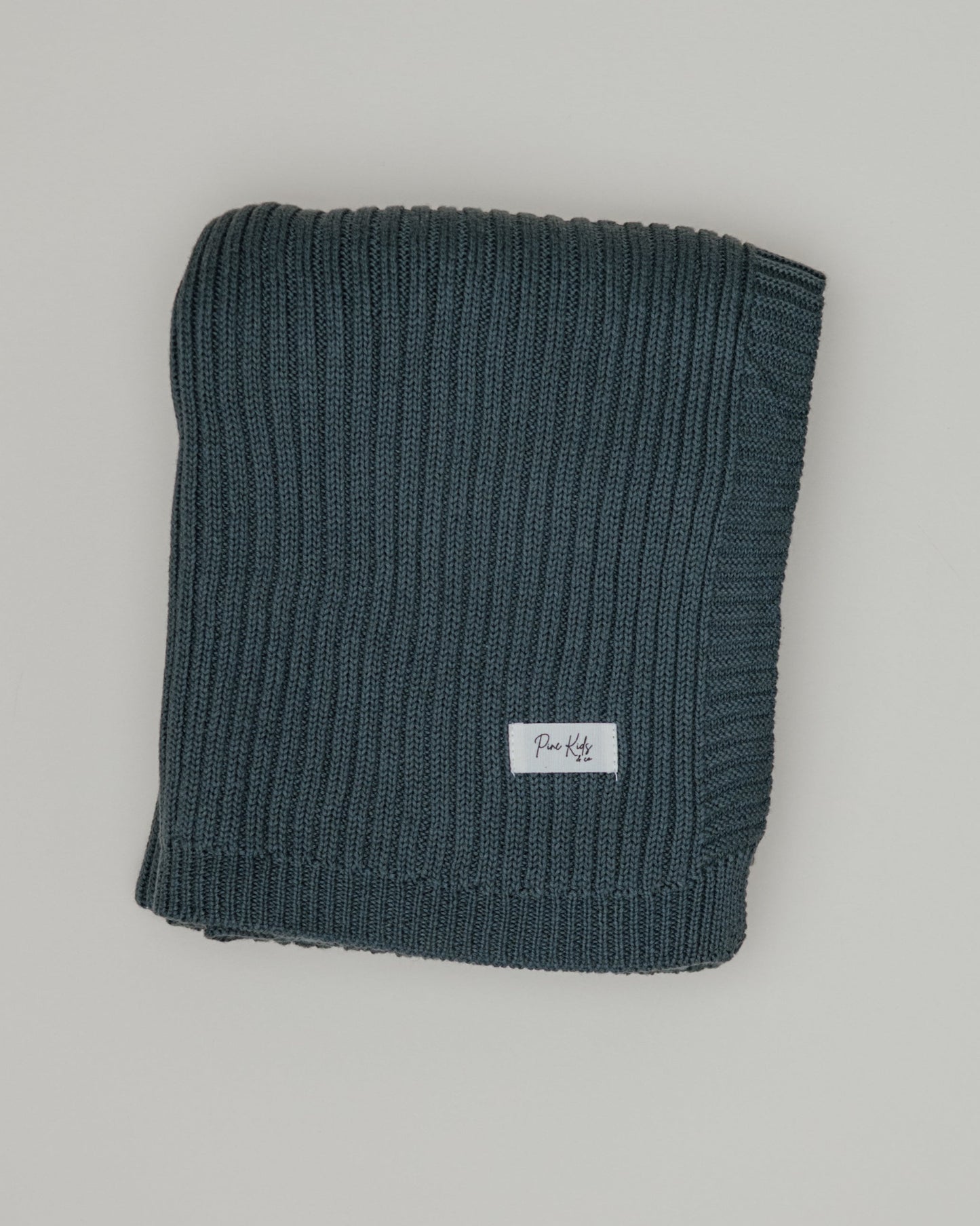 Ribbed Knit Blanket - Stormy