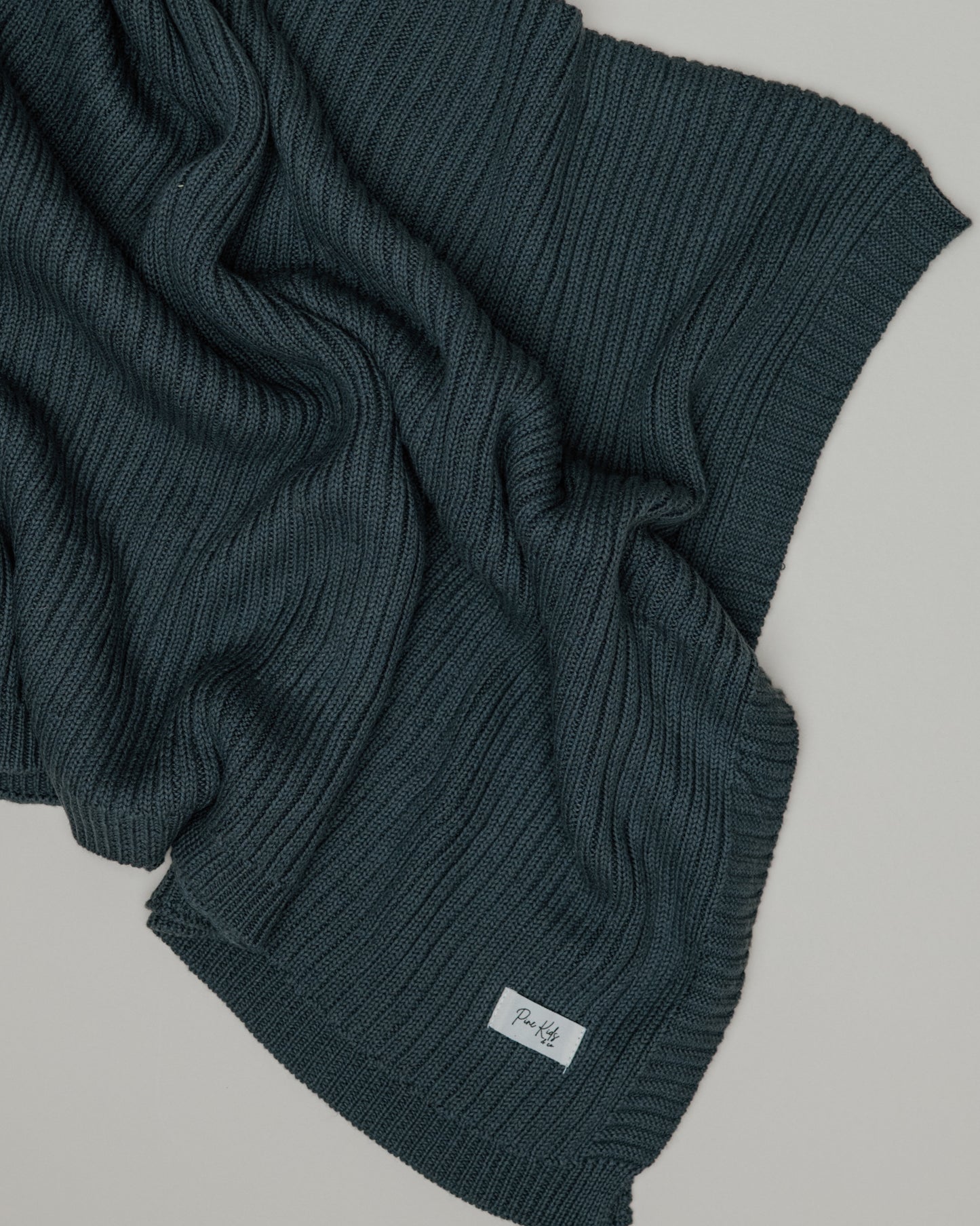 Ribbed Knit Blanket - Stormy