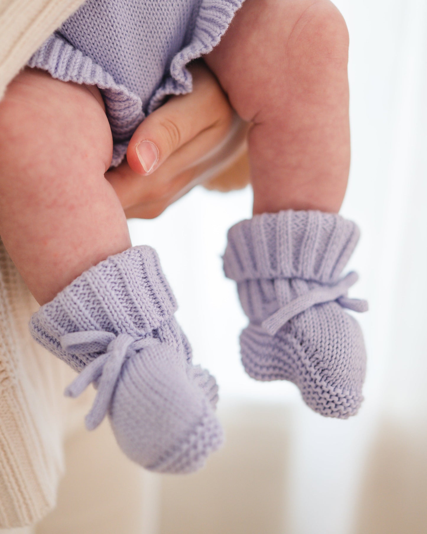 Knit Booties - Lavender