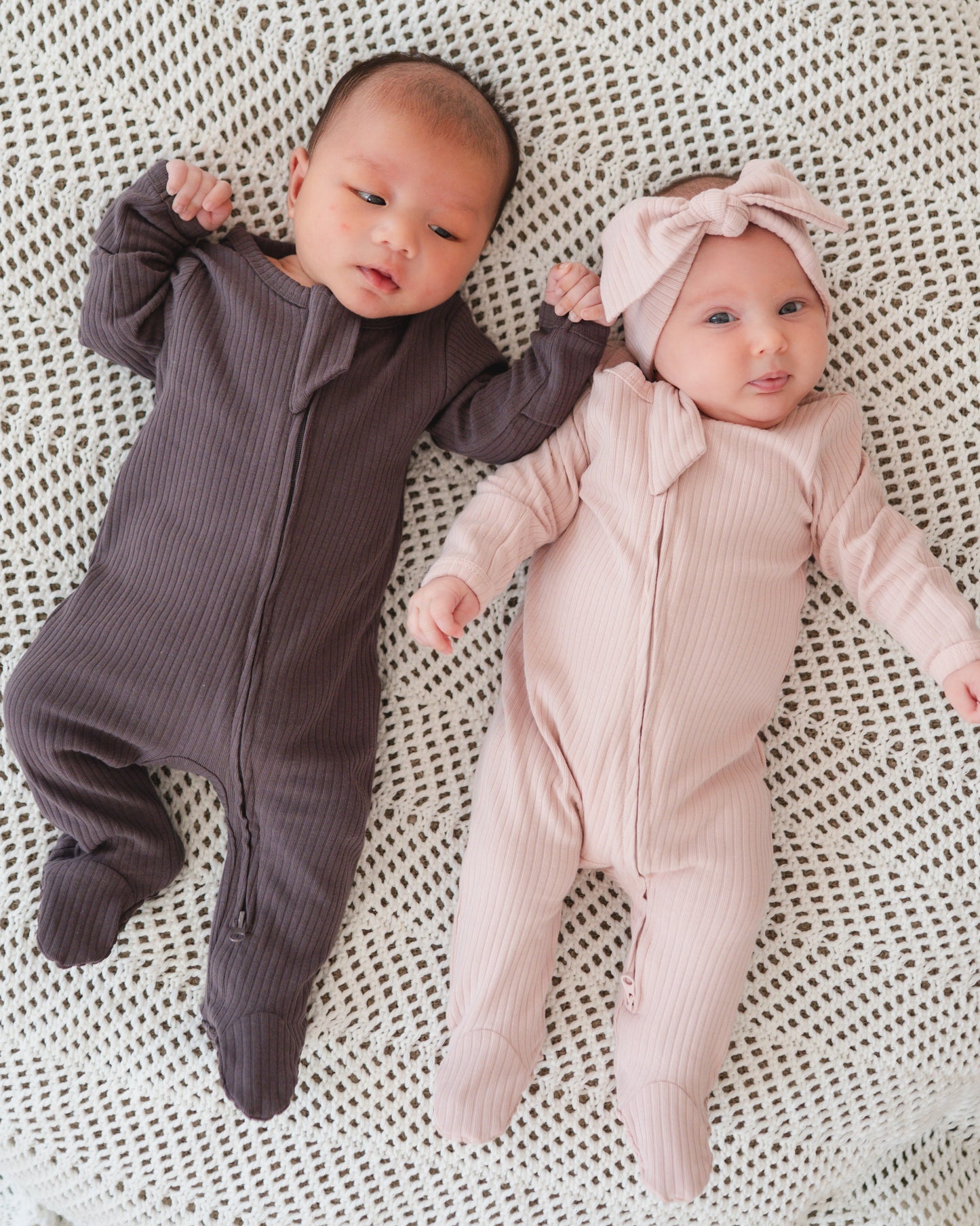 Organic Cotton Ribbed Sleeper - Charcoal