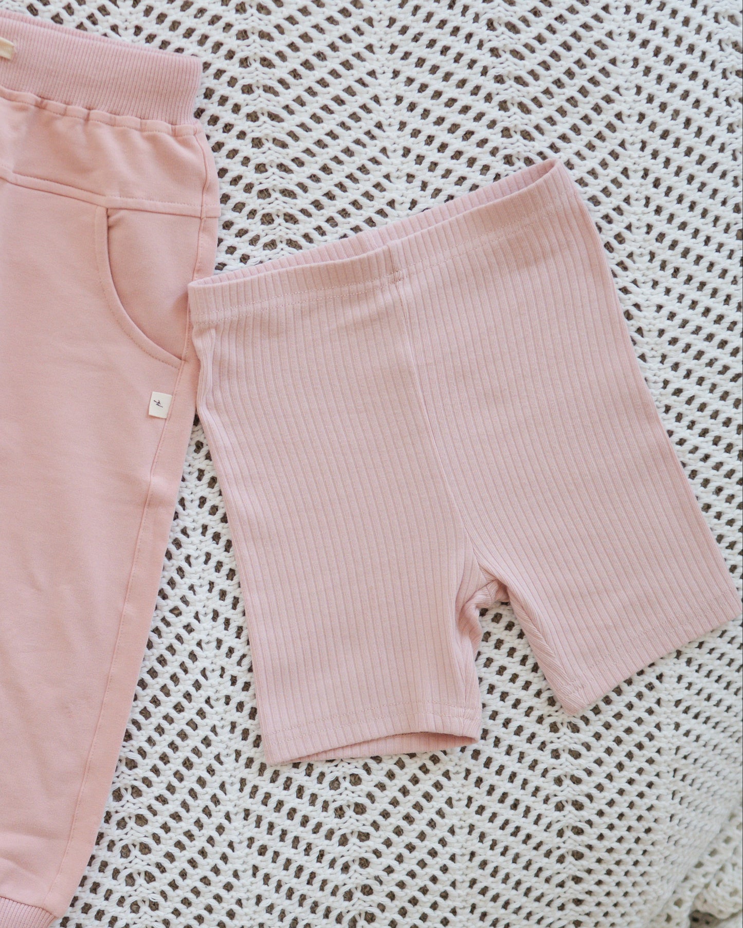 Ribbed Biker Shorts - Petal Pink