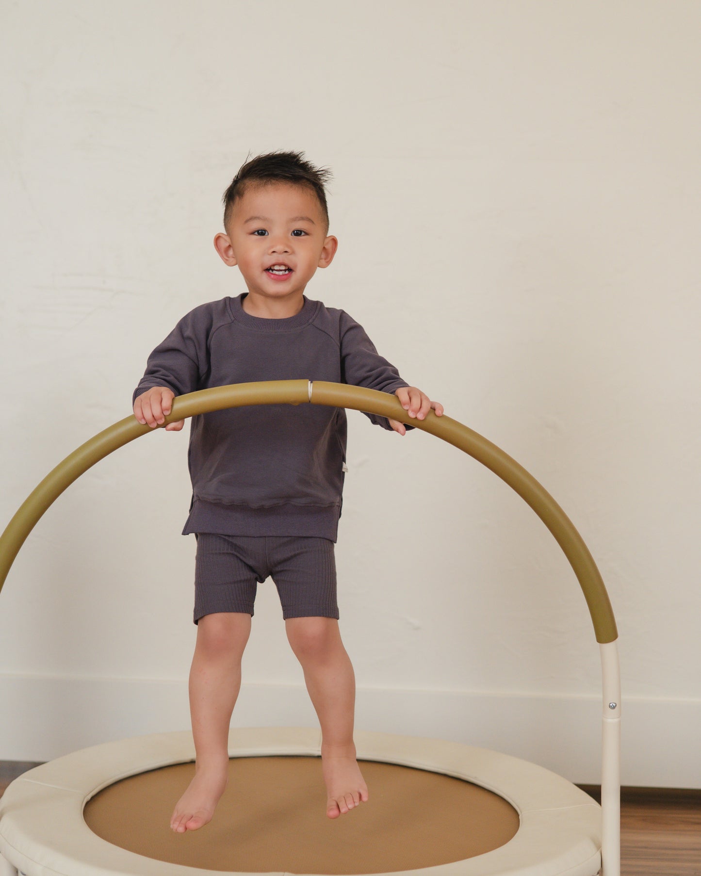 Ribbed Biker Shorts - Charcoal