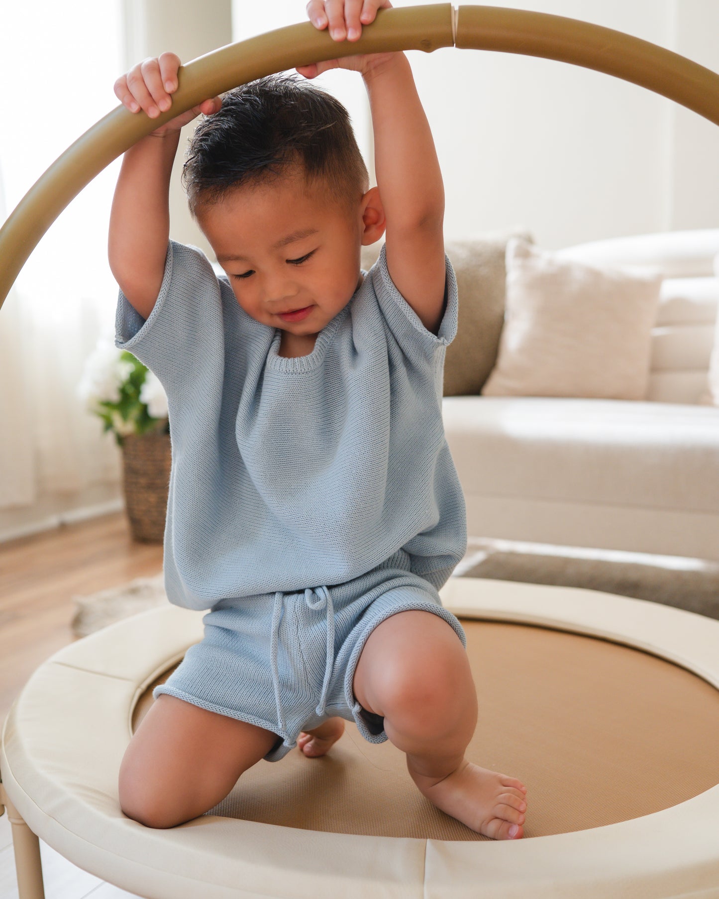 Oversized Summer Knit Set - Sky