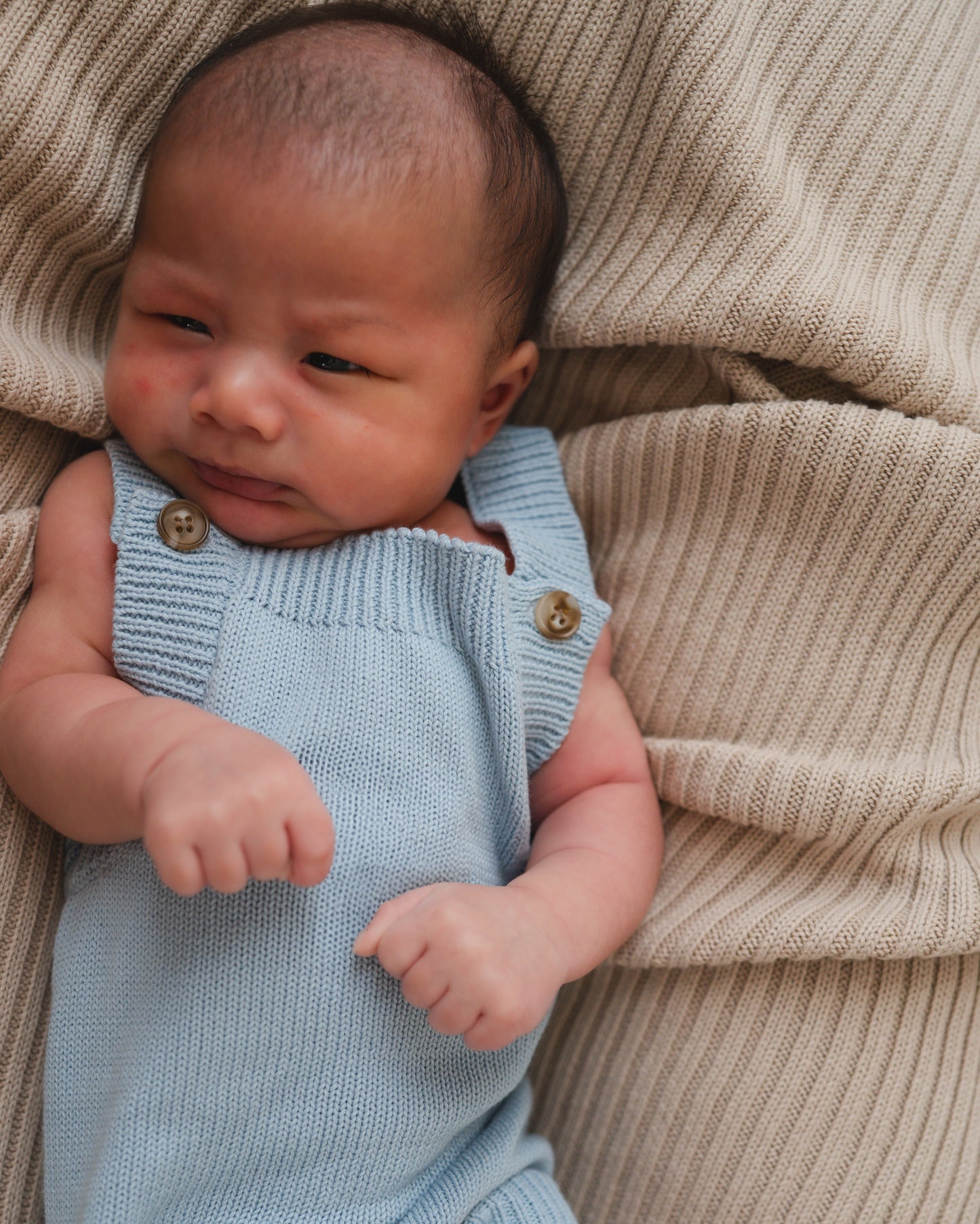 Summer Knit Romper - Sky