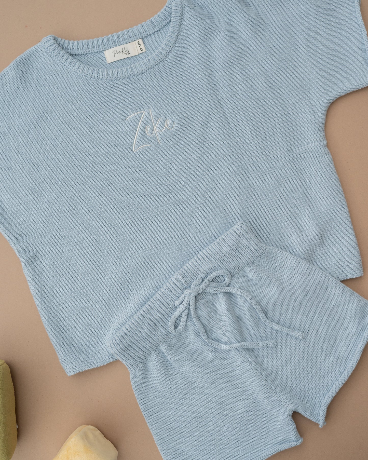 Oversized Summer Knit Set - Sky