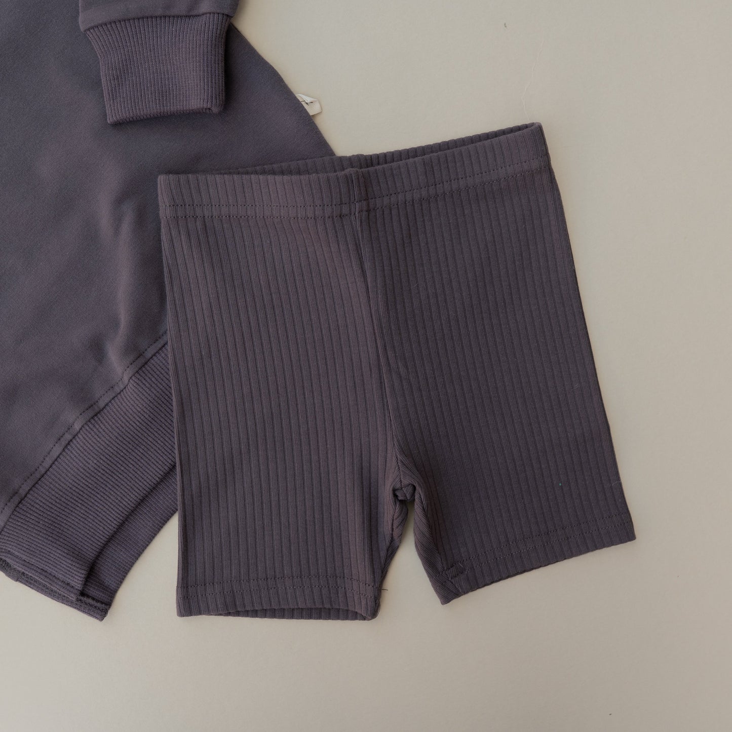 Ribbed Biker Shorts - Charcoal