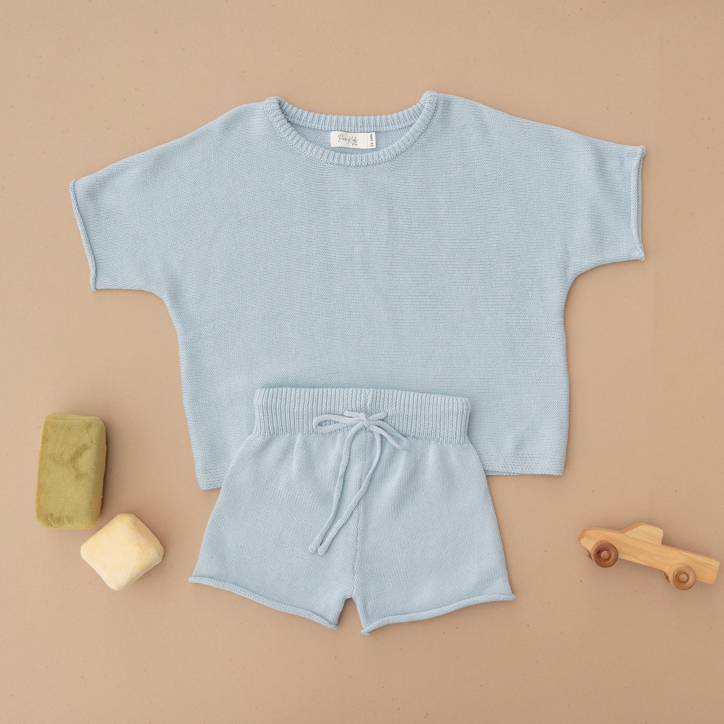 Oversized Summer Knit Set - Sky