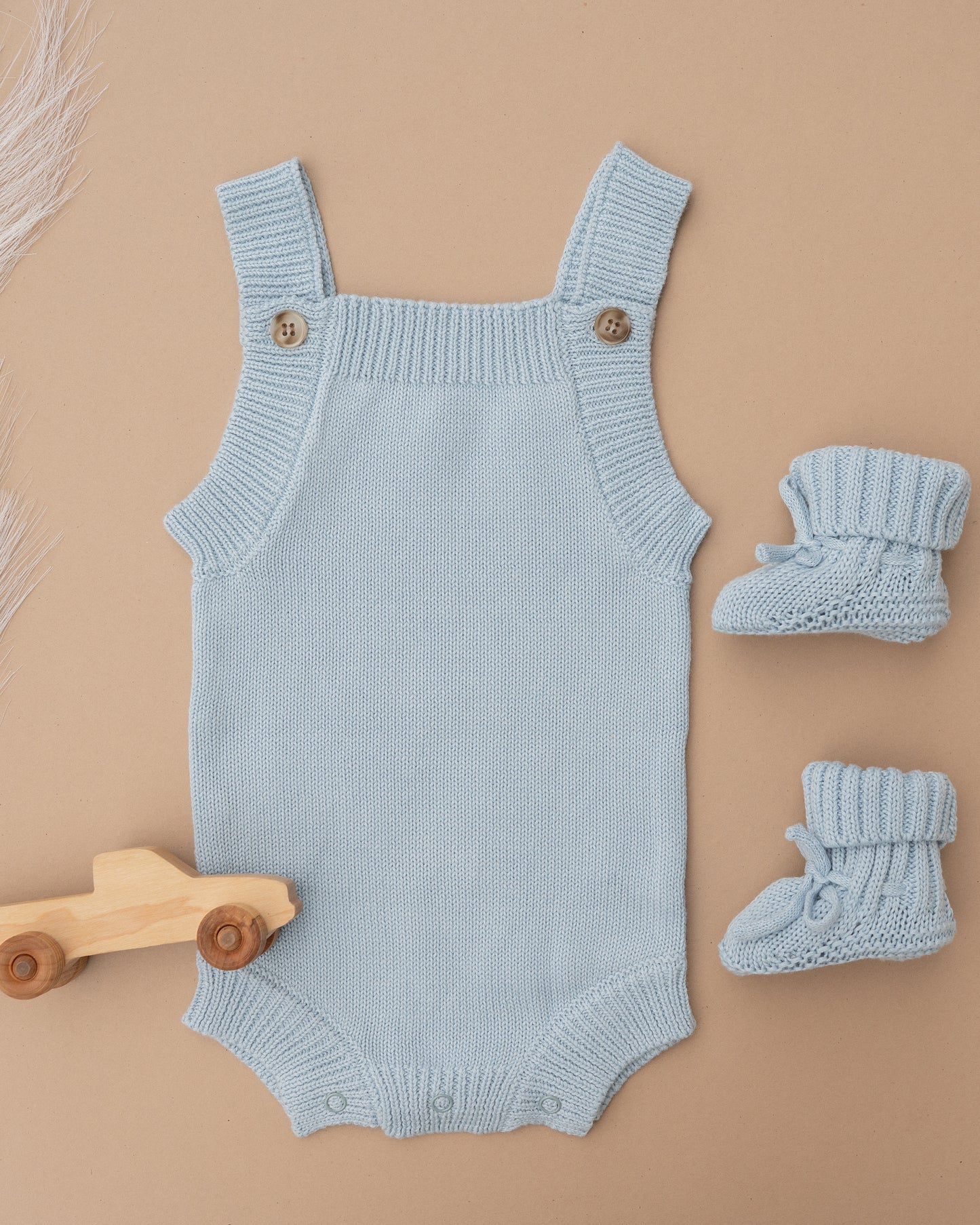 Summer Knit Romper - Sky
