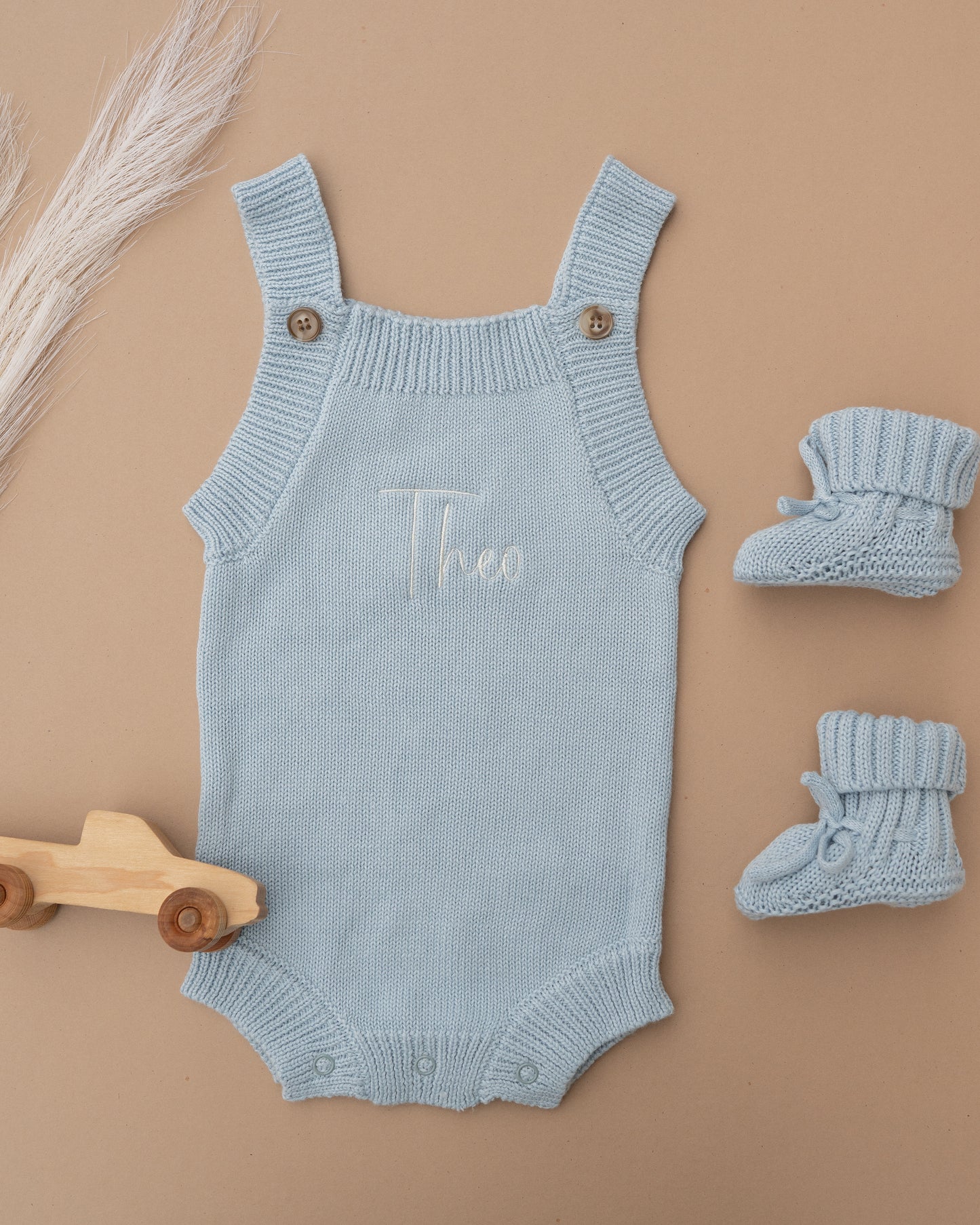 Summer Knit Romper - Sky