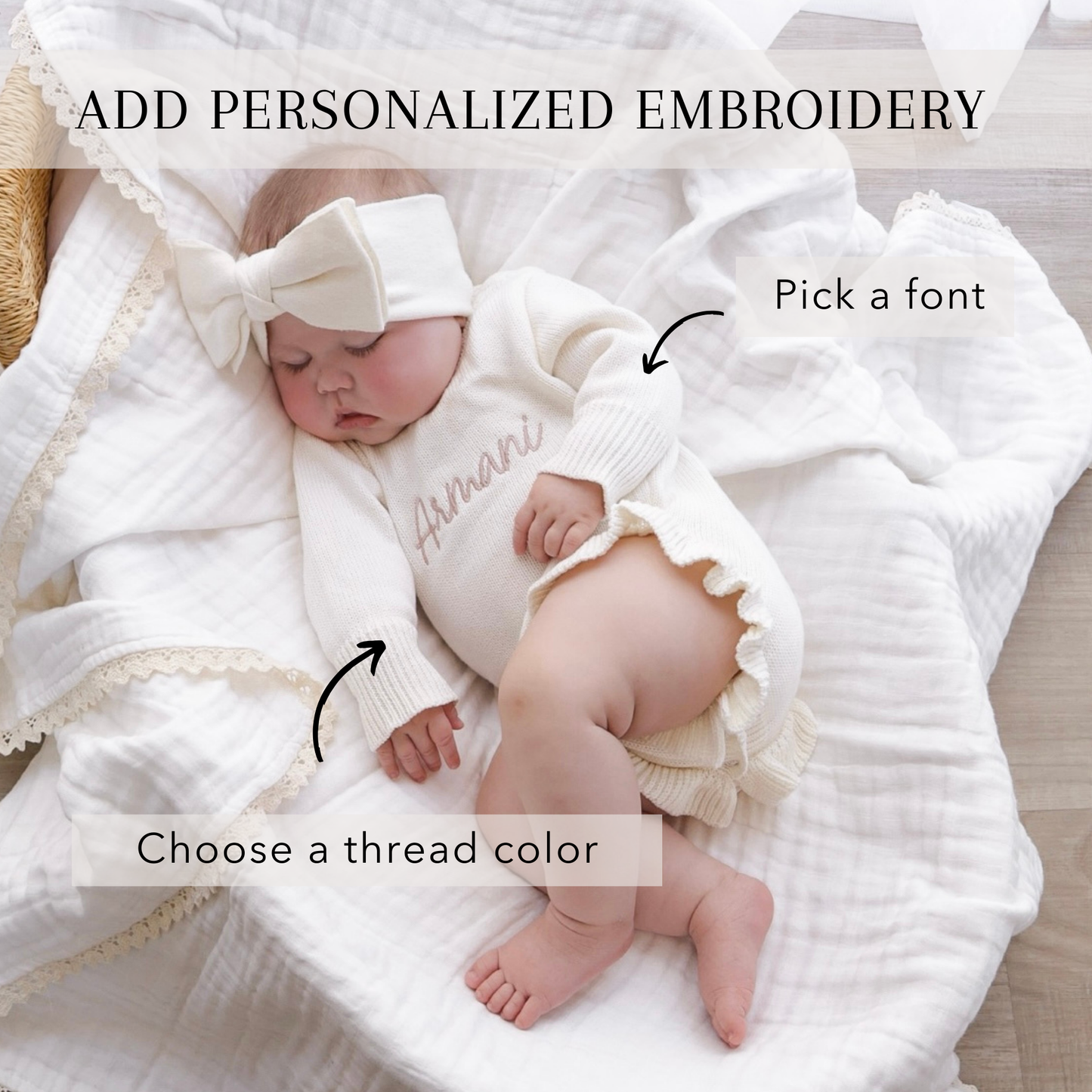 Frill Leg Knit Romper - Cloud