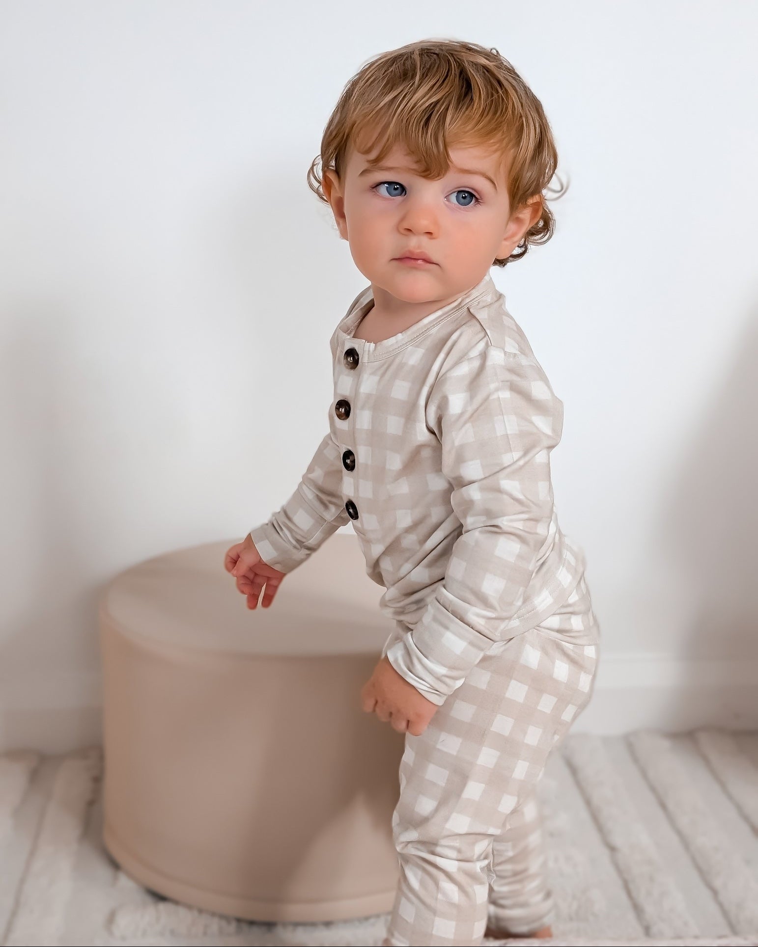 Bamboo 2 Piece Set - Sandstone Gingham