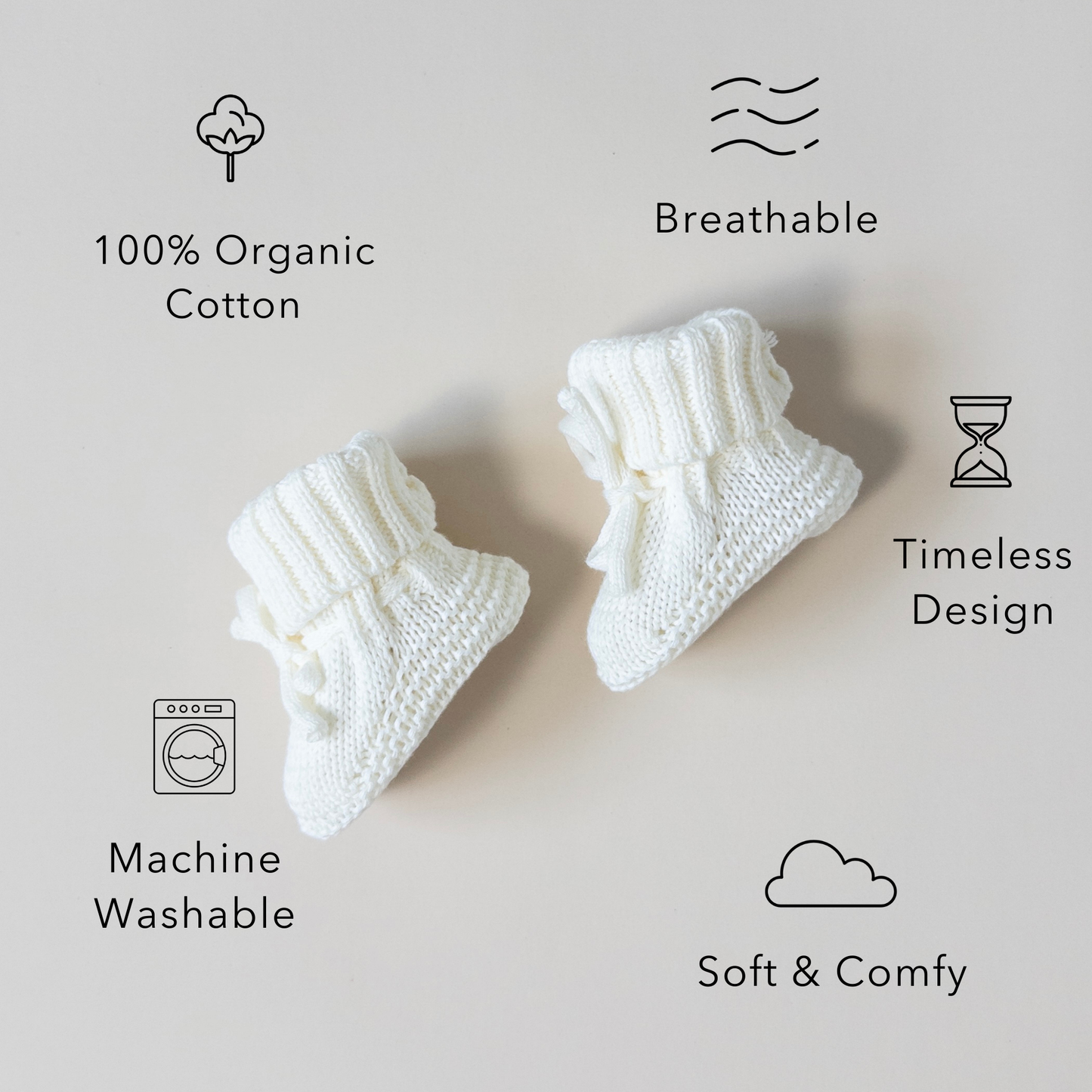 Knit Booties - Cloud