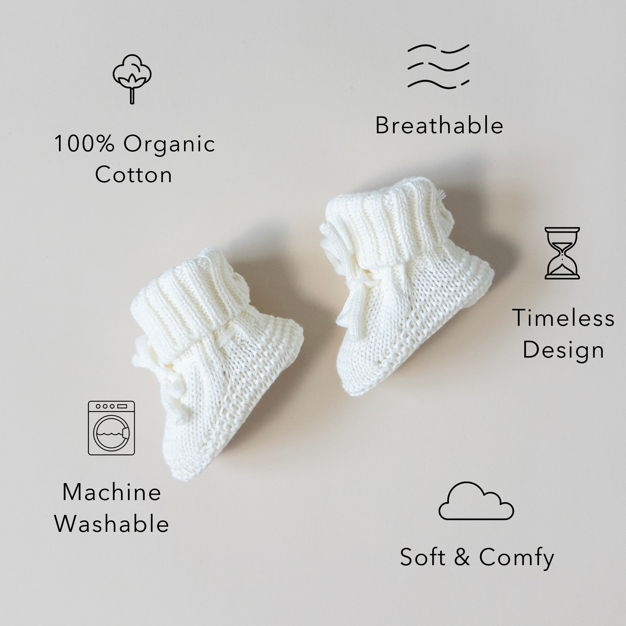 Knit Booties - Cloud