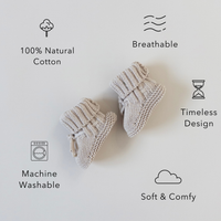 Knit Booties - Oat