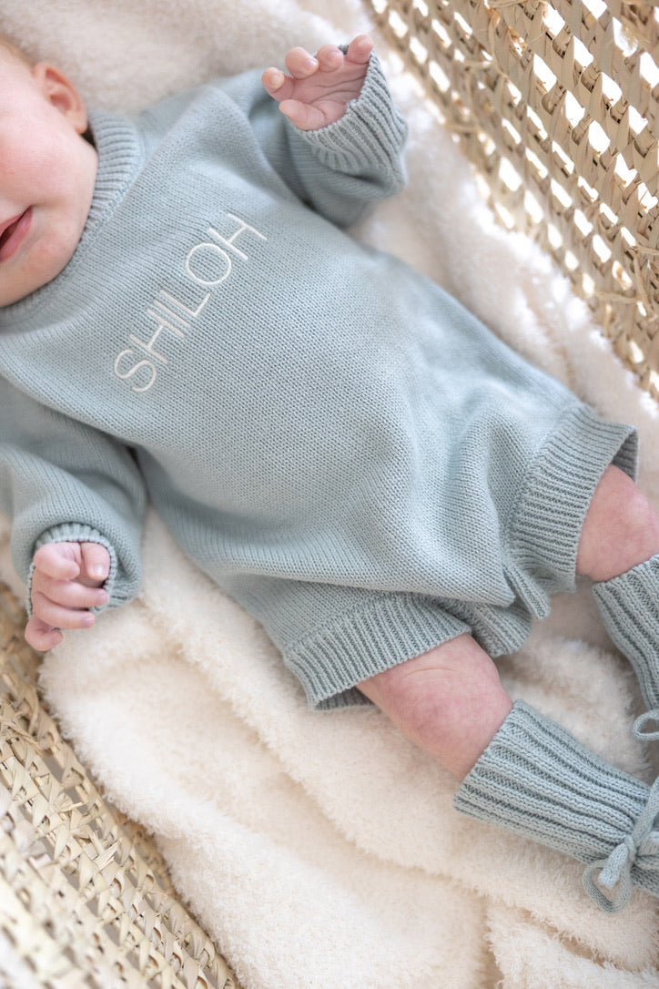 Knit Romper - Steel