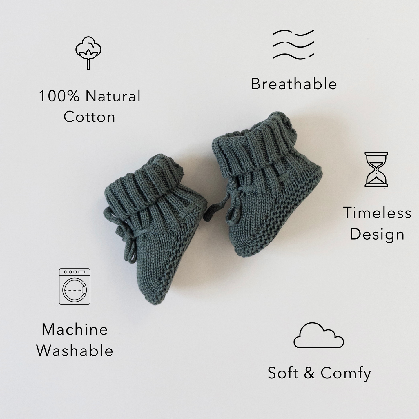 Knit Booties - Pine