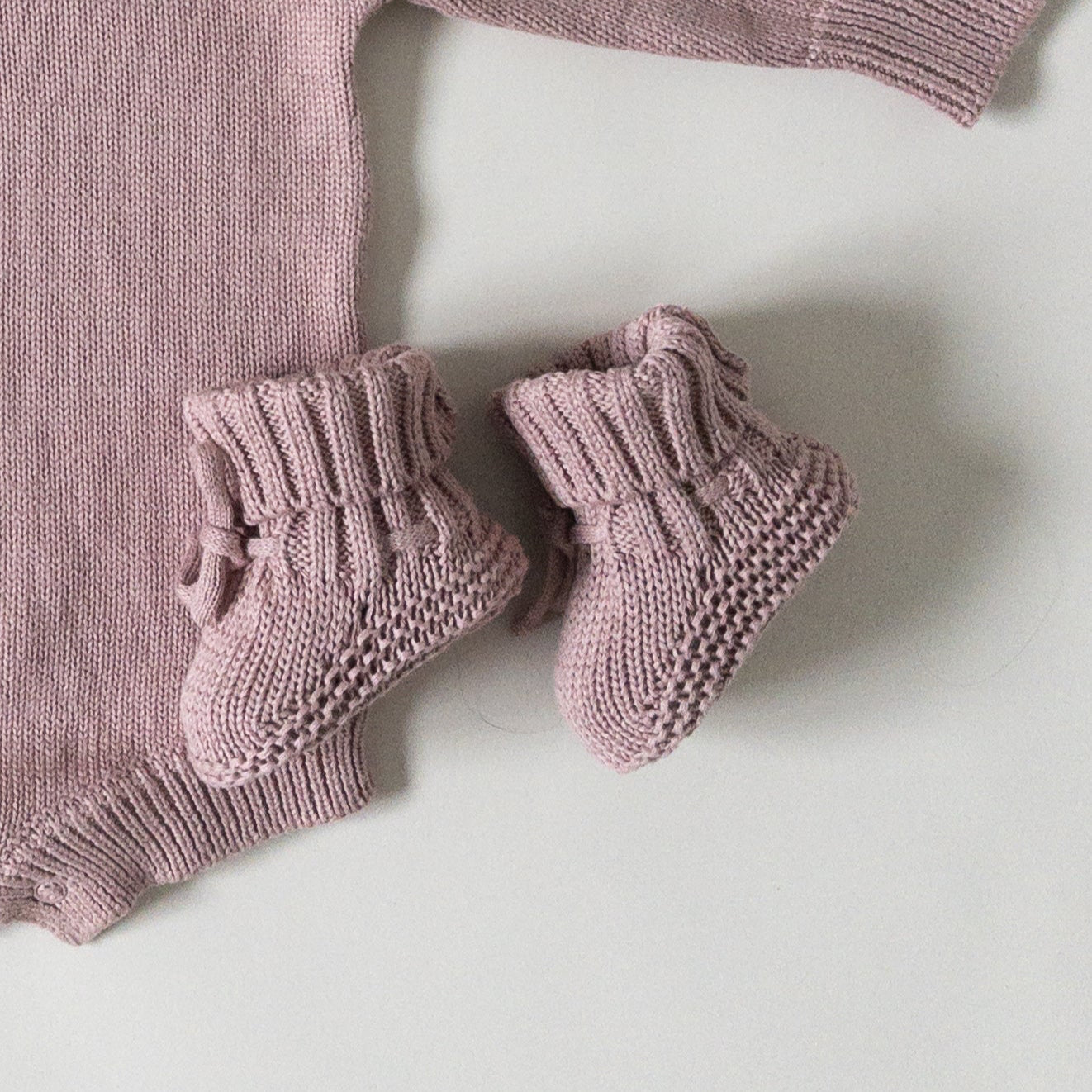 Knit Booties - Vintage Rose