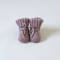 Knit Booties - Vintage Rose