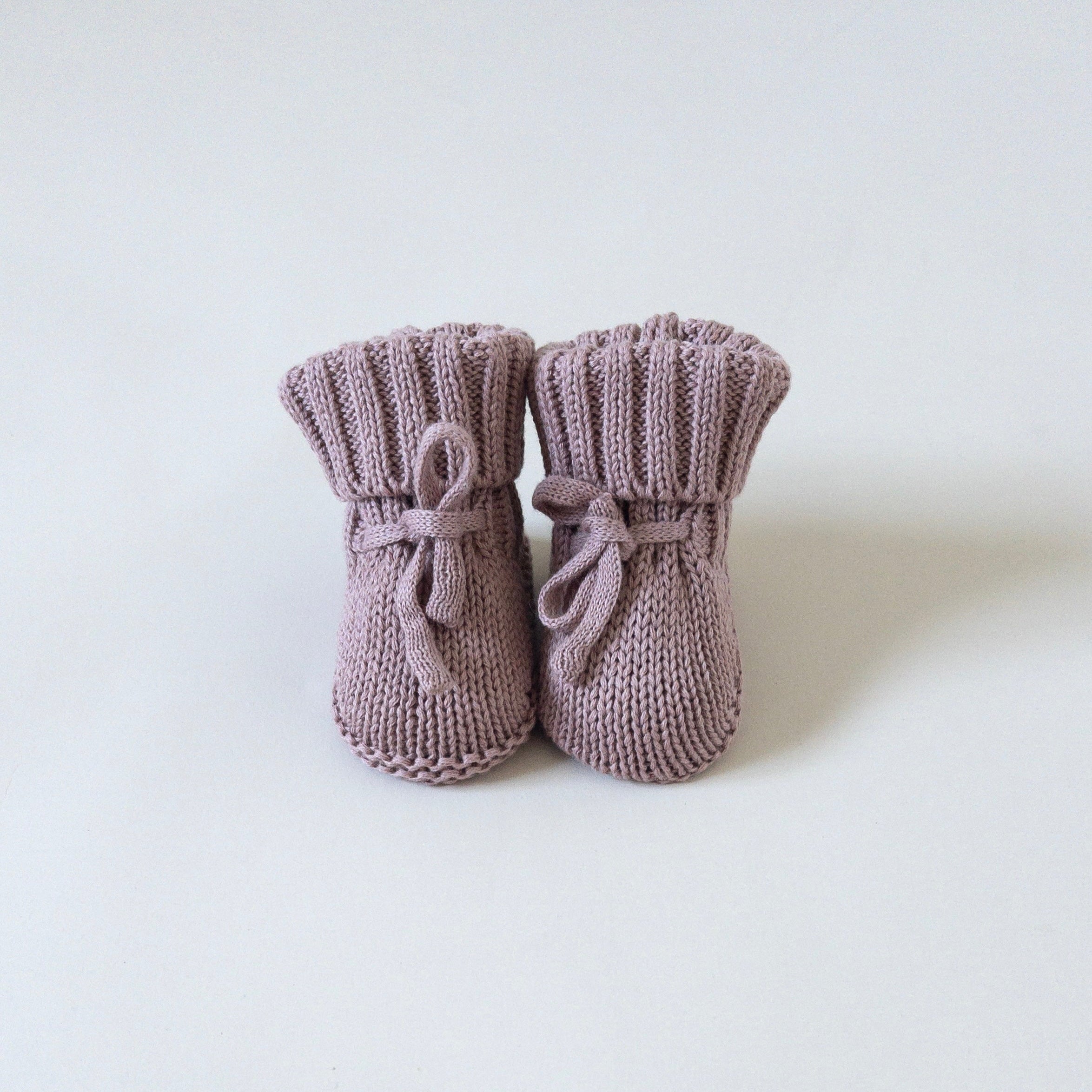 Knit Booties - Vintage Rose