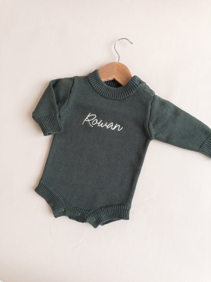 Knit Romper - Pine