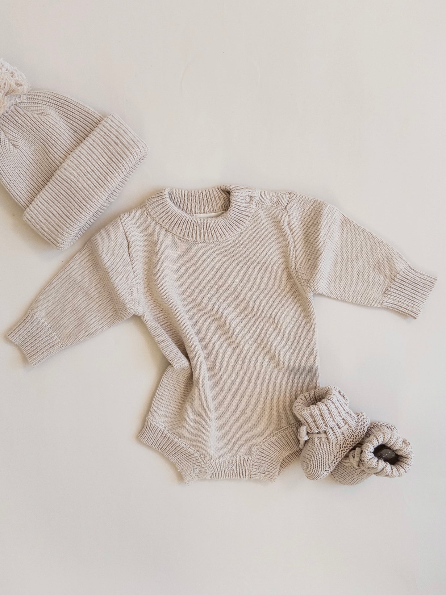 Knit Romper - Oat