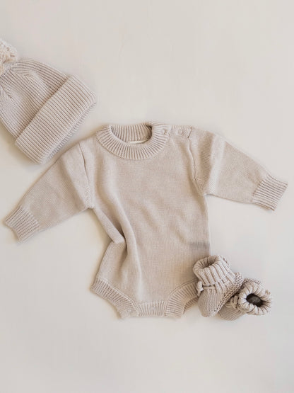 Knit Romper - Oat