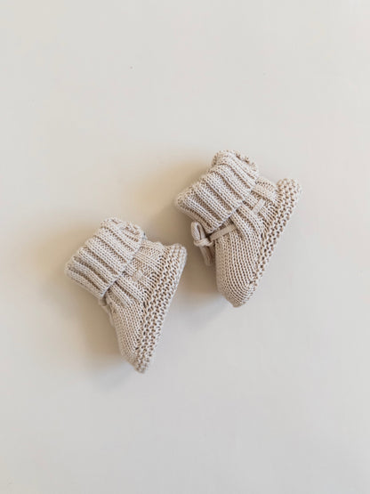 Knit Booties - Oat