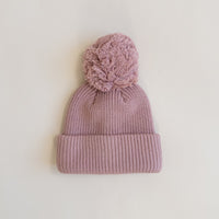 Knit Pom Hat - Vintage Rose