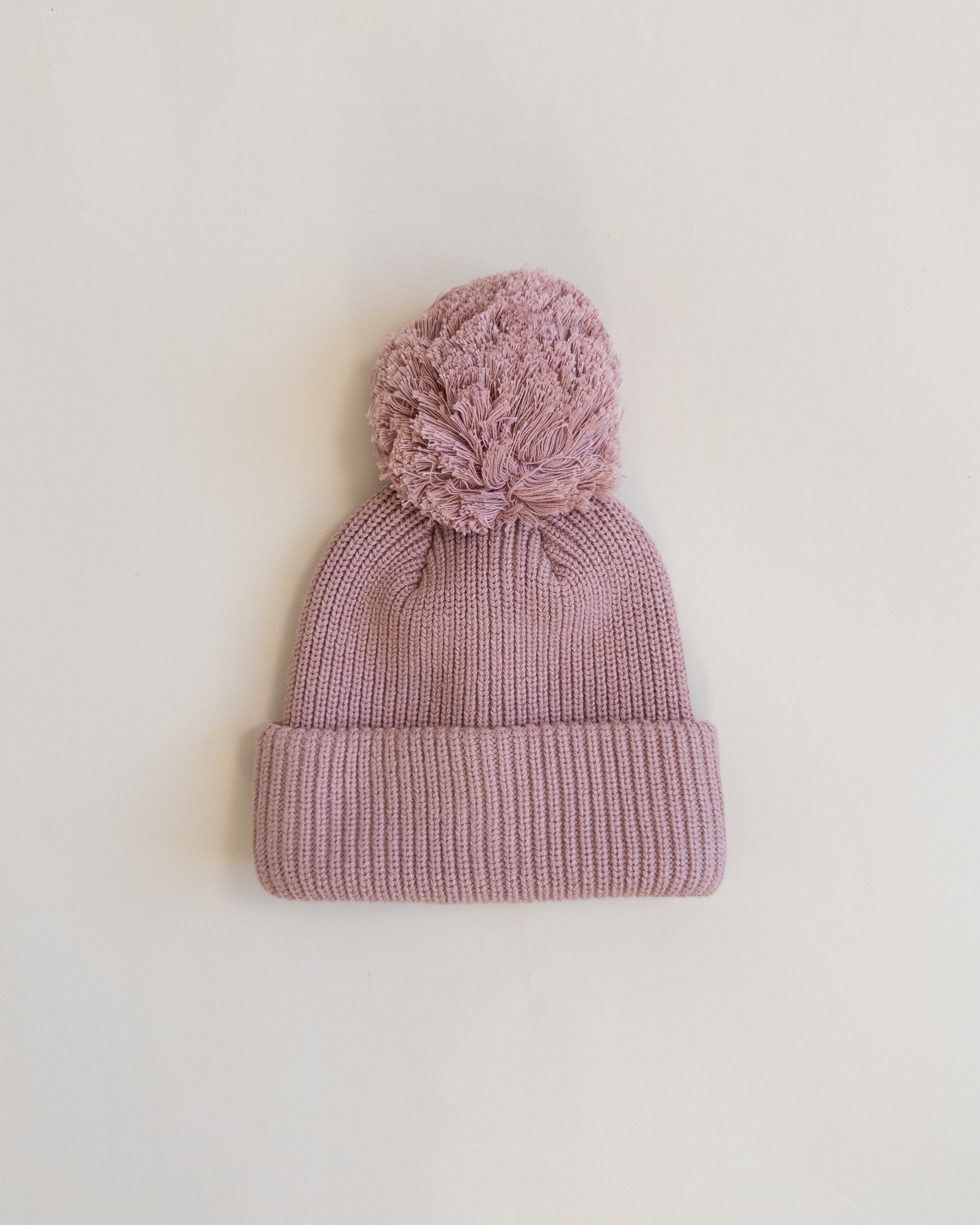 Knit Pom Hat - Vintage Rose