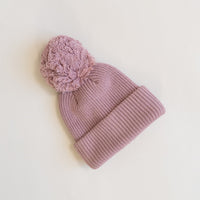 Knit Pom Hat - Vintage Rose