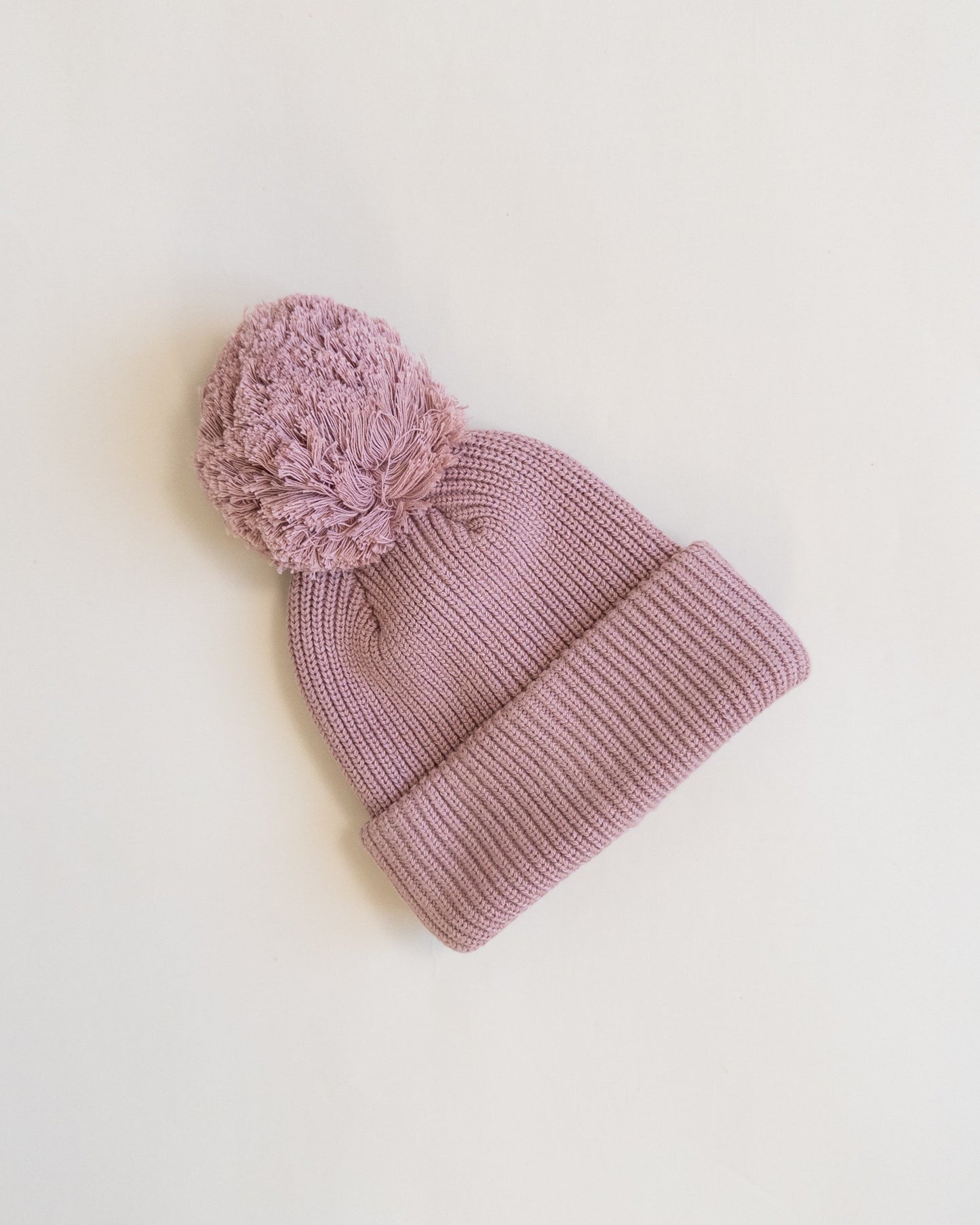 Knit Pom Hat - Vintage Rose