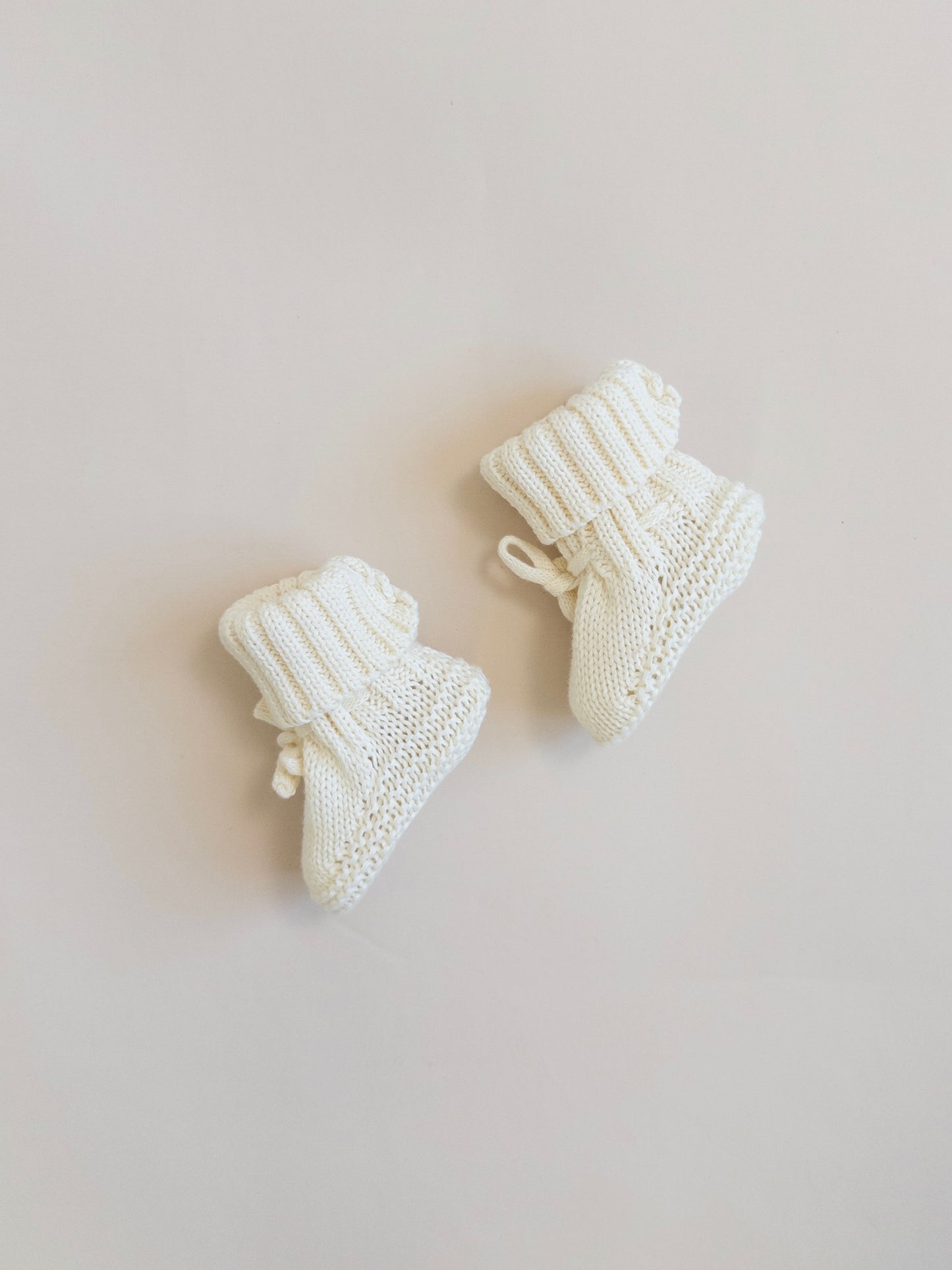 Knit Booties - Bone