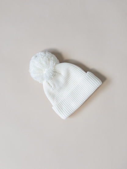 Knit Pom Hat - Cloud