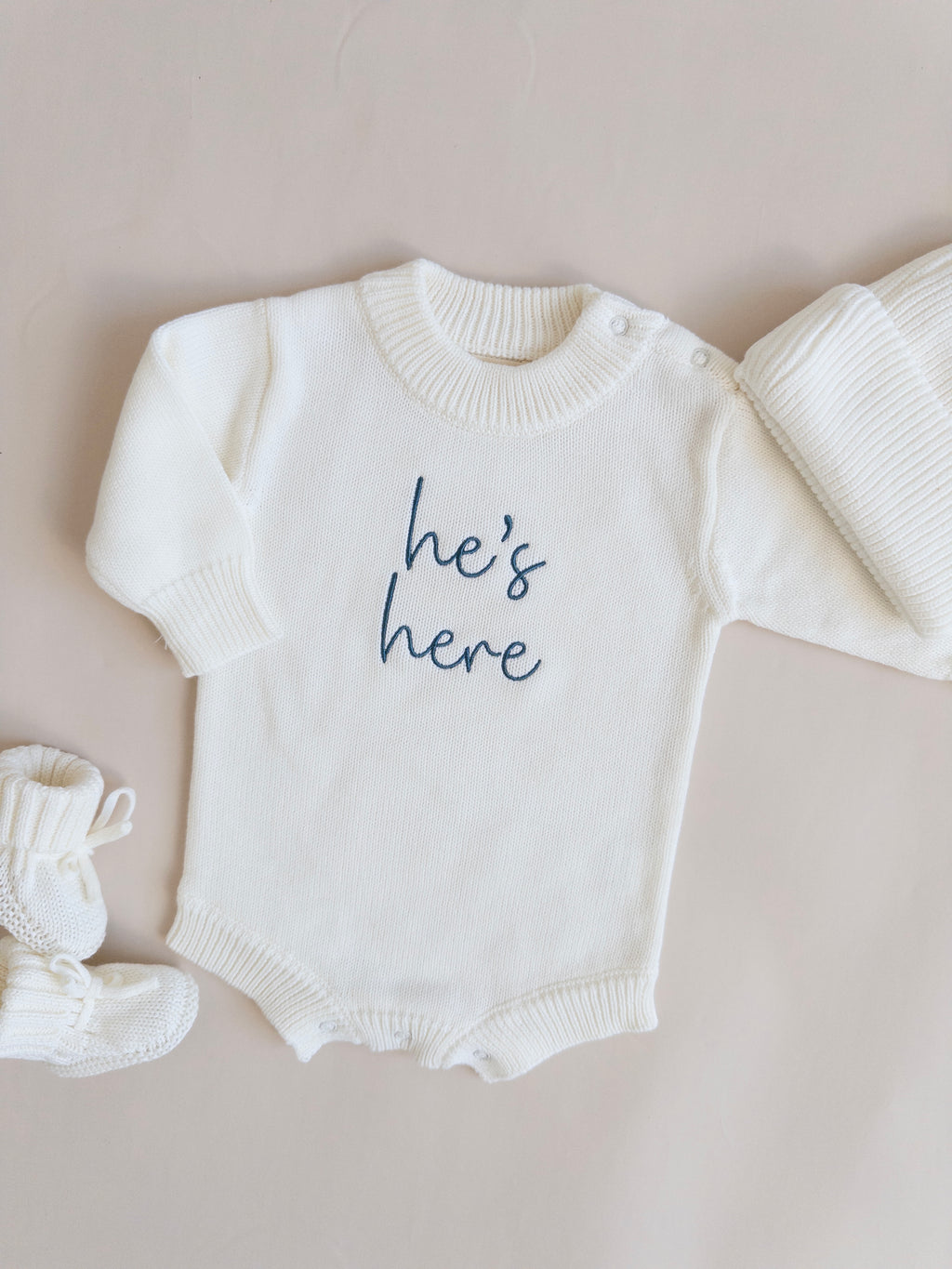 Knit Romper - Cloud