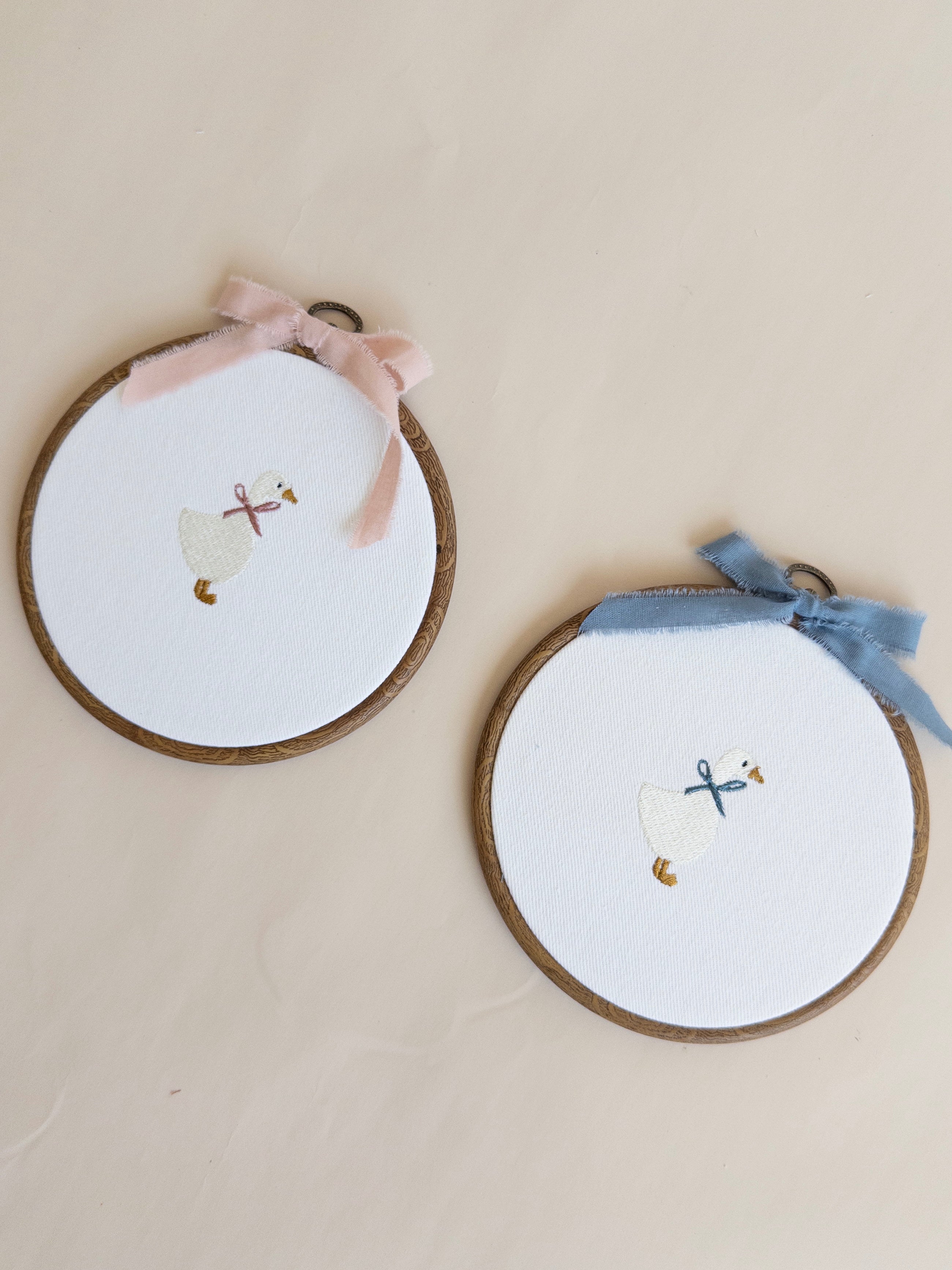Mother Goose Embroidered Hoop Sign
