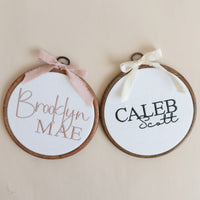 Personalized Name Embroidered Hoop Sign
