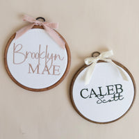 Personalized Name Embroidered Hoop Sign