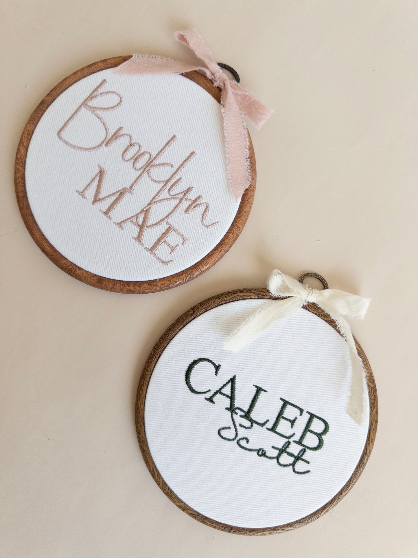 Personalized Name Embroidered Hoop Sign
