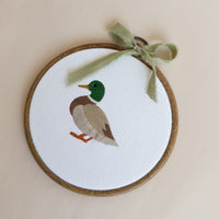 Mallard Duck Embroidered Hoop Sign
