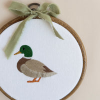 Mallard Duck Embroidered Hoop Sign