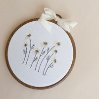 Floral Field Embroidered Hoop Sign