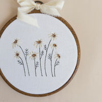 Floral Field Embroidered Hoop Sign